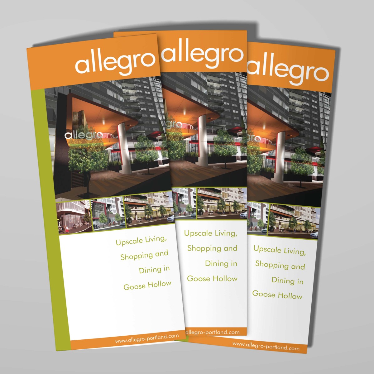 Allegro mixed use development tri-fold brochure cover