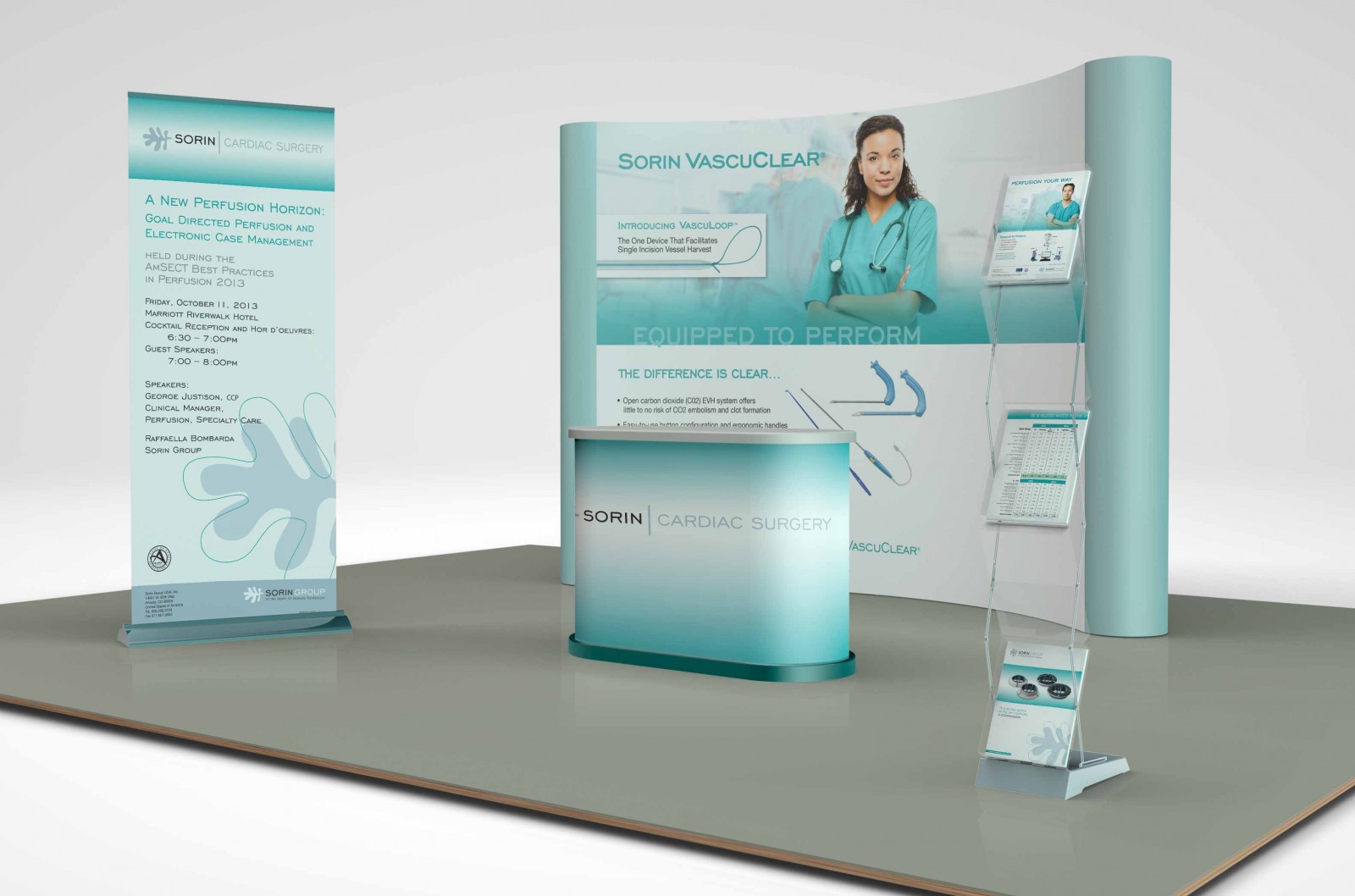Sorin trade show exhibit designed in partnership with ide8 Marketing.