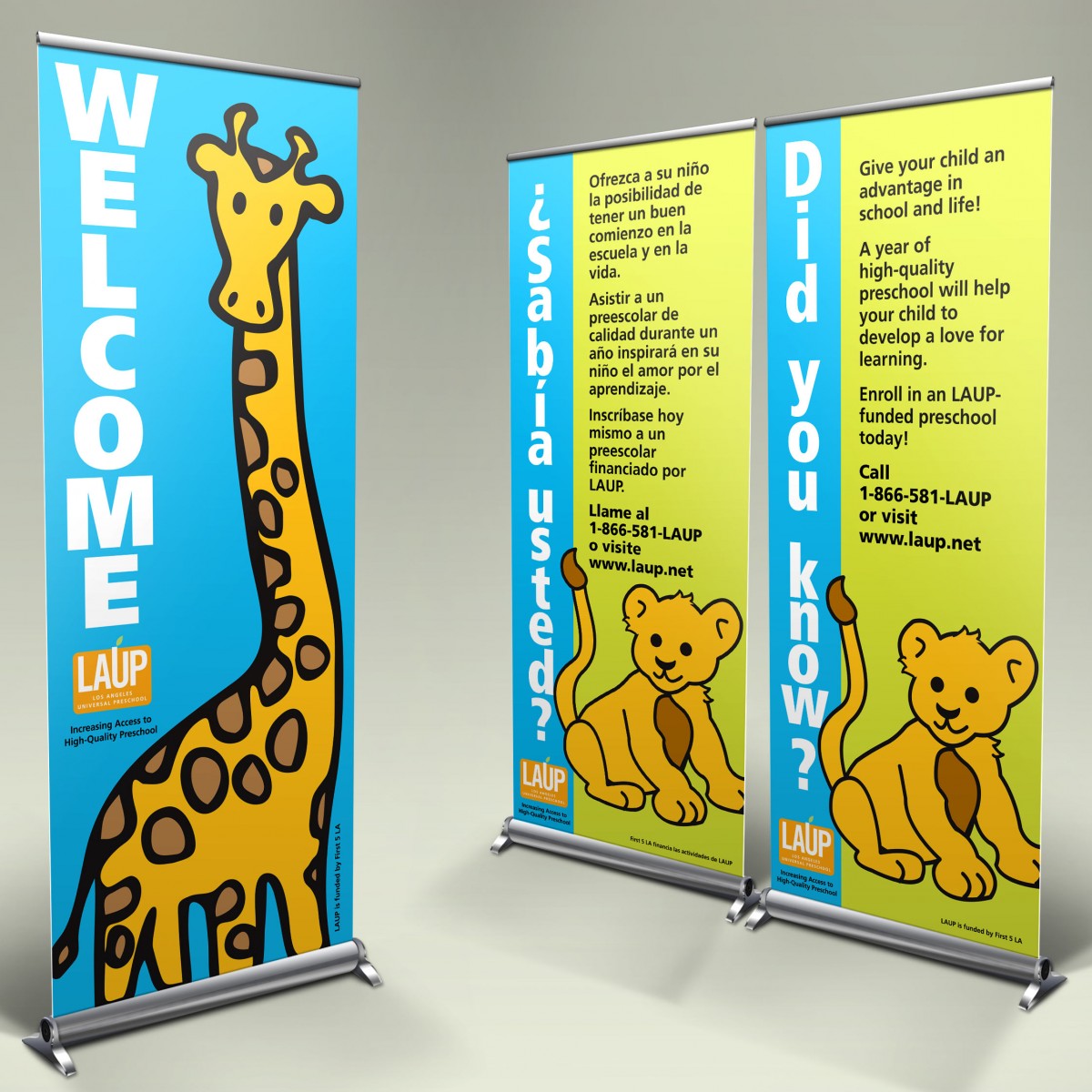 Los Angeles Universal Preschool welcome banners